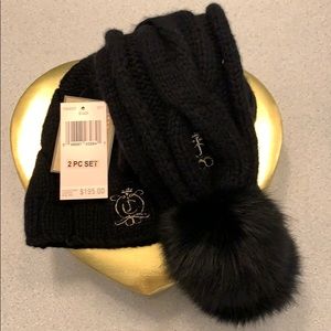 Juicy Couture Black Matching Hat and Scarf